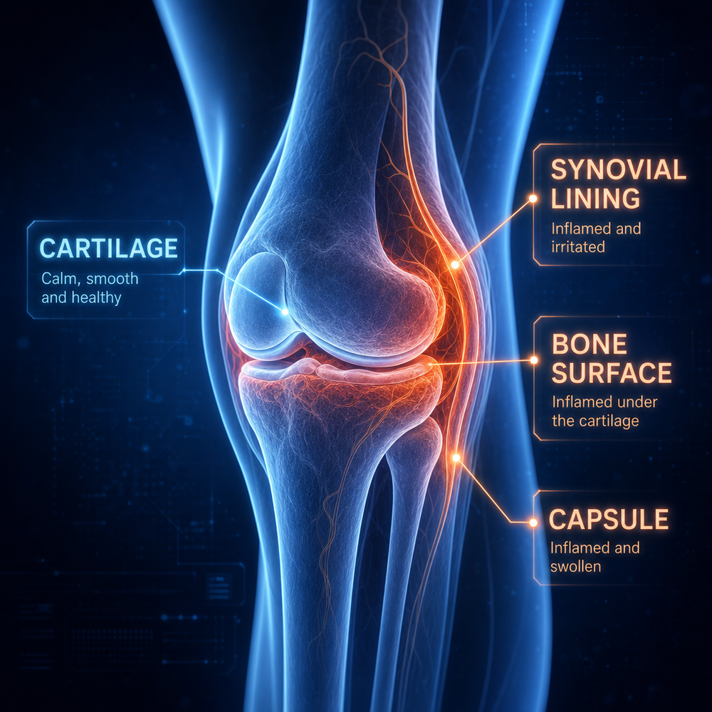 Your cartilage does not hurt. It cannot. <strong>It has zero nerves.</strong>